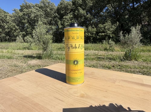 Le Moulin à Olives d’Éguilles - Huile d'Olive Fruité Vert - Cuvée Familiale - Bidon 750 mL