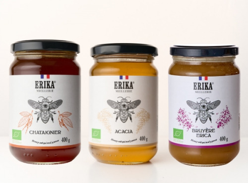 Erika Spirit - Trio de Miels BIO : Acacia, Châtaignier, Bruyère Erica - 1,2kg