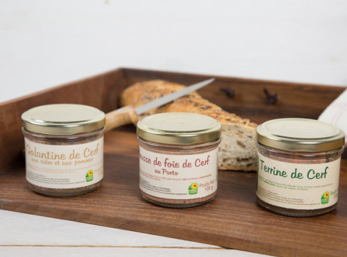 La Ferme de l'Etang - Panier Apéro : Assortiment De 3 Terrines De Cerf, 300g : Mousse, Galantine, Terrine