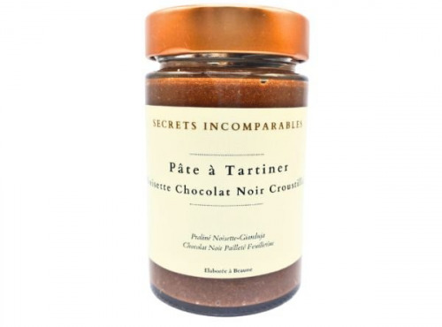 Secrets Incomparables - Pâte à Tartiner Noisette du Piémont IGP Chocolat Noir Croustillant 200g