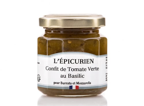 L'Epicurien - Confit de Tomates Vertes au Basilic – L’accompagnement parfait pour vos fromages frais