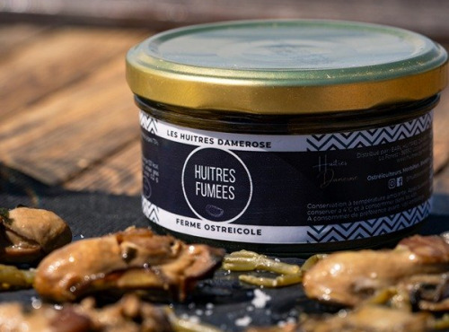 Huitres Damerose - Huitres naturelles fumées, huiles olive & wakamé 150g