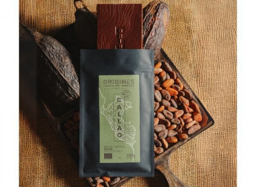 Chocolaterie Origines - Tablette BIO chocolat Noir 70% - Pérou