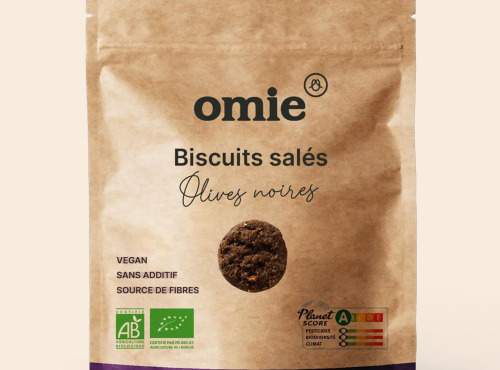 Omie - Biscuits apéritifs aux olives bio - farine de blé de Bourogne - 100 g