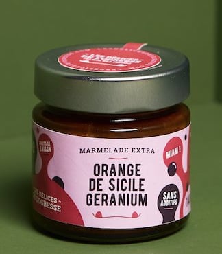 Les Délices de l’Ogresse - Confiture Bio Extra Orange de Sicile Géranium 140g