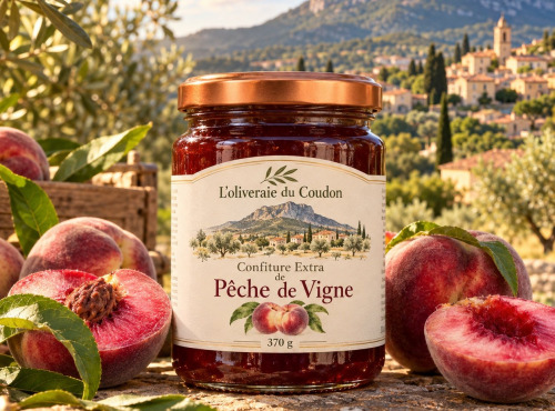 L'OLIVERAIE DU COUDON - CONFITURE EXTRA DE PÊCHE DE VIGNE 370GR