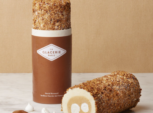 La Glacerie par David Wesmaël - Meilleur Ouvrier de France - Bûche glacée nomade " Mystérieuse" vanille / caramel