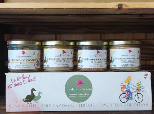 Les Délices du Coin - Coffret Découverte – 2 rillettes 80g et 2 toastinades 100g
