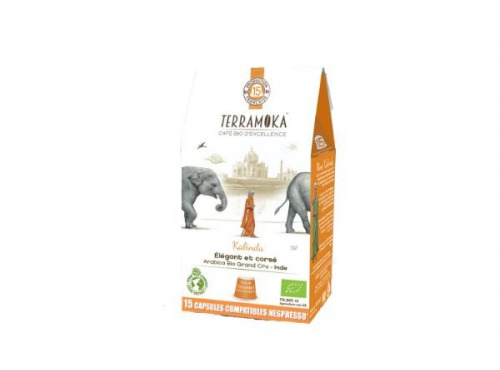 TERRAMOKA - Café KALINDIA x15 CAPSULES Home Compost type Nespresso  x5
