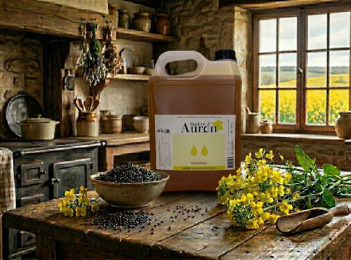 Huilerie d'Auron - Huile vierge de colza - Origine France - 5L