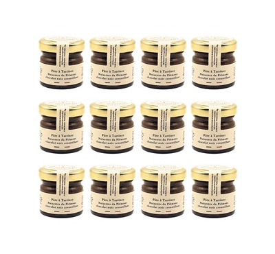 Secrets Incomparables - Pâte à Tartiner Noisette du Piémont IGP Chocolat Noir Croustillant (Offre -10%: 12x30g)