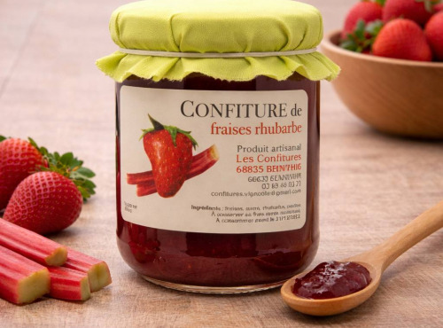 Maison Schmid - Confiture Fraises Rhubarbe - Les Confitures du Vignoble