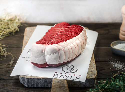 Maison BAYLE - Champions du Monde de boucherie 2016 - Rosbif bardé bœuf Bête de Pays - Haute Loire - 1kg400