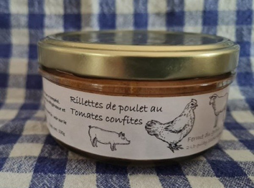 Ferme du Groin à L’Airbe - Rillettes de poulet aux tomates confites 180g