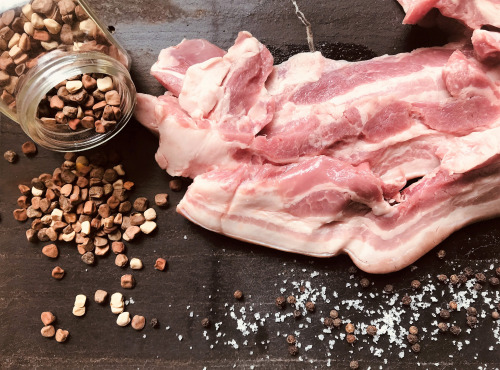 Du bio dans l'assiette - Poitrine Fraîche Tranchée de Porc Gascon / Duroc Bio 500 g