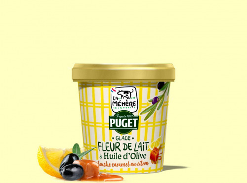 Glaces La Mémère - Glace fleur de lait huile d'olive touche caramel citron 500ml
