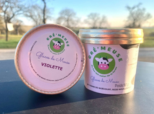Glaces de Meuse - Lot P'tits Pots "Violette" - Crème glacée (90gr)