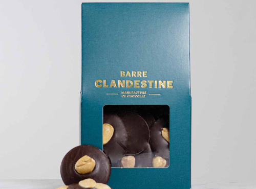 Barre Clandestine - Palets de chocolat bean to bar - Chocolat, amandes grillées - 130g