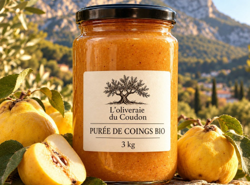 L'OLIVERAIE DU COUDON - PURÉE DE COING BIO  POT DE 3KG