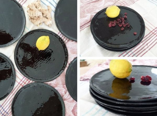 SUBECHA Studio - Service Assiettes x6 "Noir Glossy"