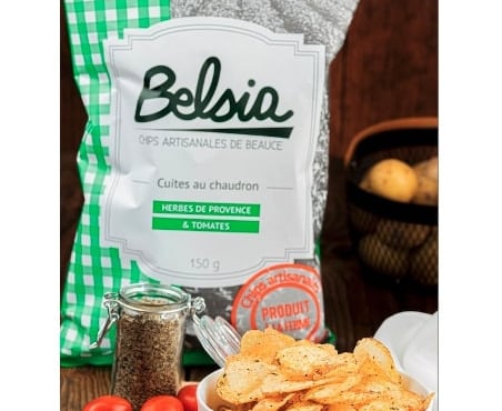 Chips BELSIA - Chips Artisanales aux Herbes de Provence & Tomates - 150g x10