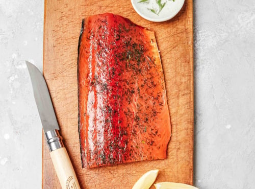 Maison Matthieu - Cœur de filet de Saumon Fumé Gravlax Tranché - 800g