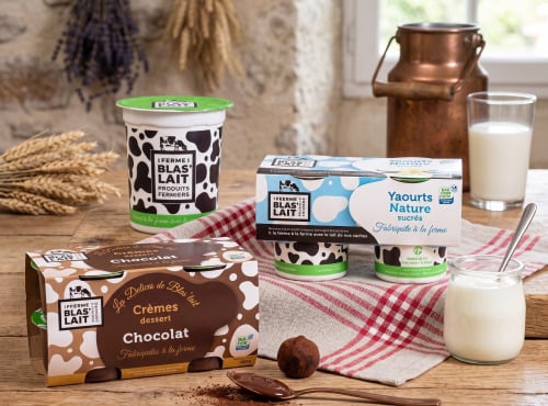 La Ferme de Blas'Lait - Lot Crèmes desserts Chocolat x4 + Nature sucrés x4 + sucrés aromatisés x4