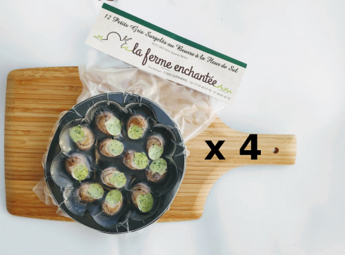 La Ferme Enchantée - Lot de 4 Assiettes De 12 Escargots PETIT GRIS Au Beurre À La Fleur De Sel