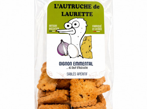 L'Autruche de Laurette - Sablé apéritif Oignon Emmental à l'œuf d'autruche
