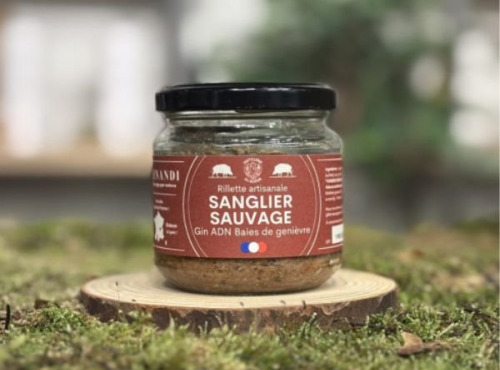 Venandi Sauvage par Nature - Rillette de sanglier sauvage au Gin et baie de Genièvre - 12x150g