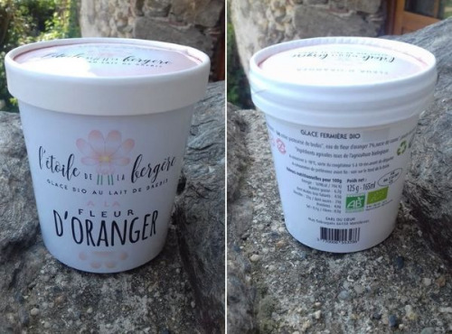 L'Etoile de la Bergère - Glace Bio Au Lait De Brebis Corse Fleur D’oranger 165 Ml Avec Petite Cuillère