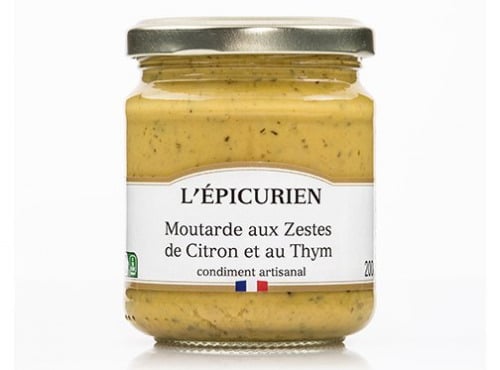 L'Epicurien - Moutarde aux Zestes de Citron et au Thym - 200g