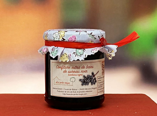 Les Perles Rouges - Confiture Extra de Baies de Sureau Noir (Sambucus Nigra)