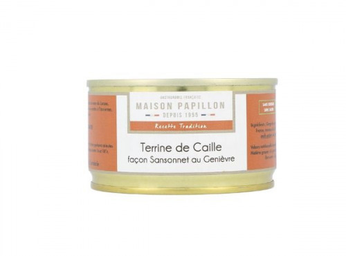 Maison PAPILLON - Artisan depuis 1955 - Terrine de Caille au Genièvre 130g