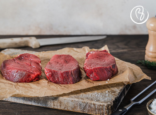 Maison BAYLE - Champions du Monde de boucherie 2016 - Filet de Bœuf Limousin Label Rouge (tranche) - 720g (4 tranches)