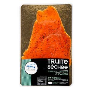 Pisciculture des eaux de l'Inval - Truite Séchée Tranchée Aneth mini 120 gr
