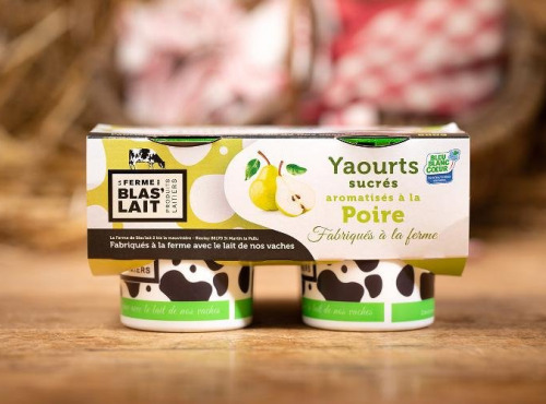 La Ferme de Blas'Lait - Yaourts Sucrés aromatisés à la Poire x4