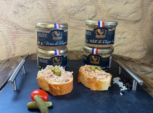 Les Volailles Loyer - Lot de 2 pots de rillette de Chapon