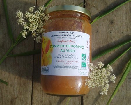 HERBA HUMANA - Compote de pomme au Yuzu - 640g