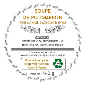 Les Bocaux du Bistrot - Soupe de potimarron rôti au miel d'acacia et thym