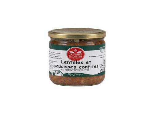 La Ferme Elizaldia - Saucisses Confites Lentilles 380g