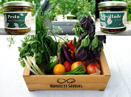 Nature et Saveurs - Ferme Aquaponique et Permacole Astérienne - Petit Panier de Légumes Astériens + Persillade & Pesto