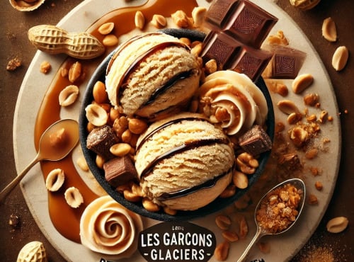 Les Garçons Glaciers - Crème Glacée BIO Cacahuète caramel chocolat 365ml