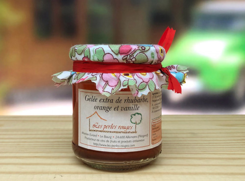 Les Perles Rouges - Gelée Extra De Rhubarbe, Orange Et Vanille Bourbon