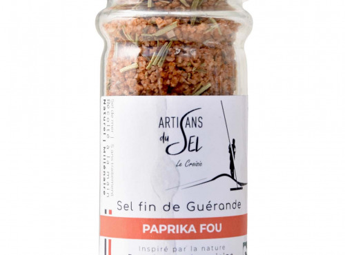Artisans du Sel - Sel fin de Guérande au Paprika Fou – Moulin Rechargeable 80g – Artisans du Sel