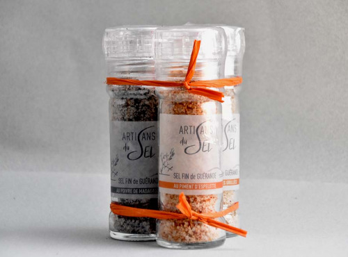 Artisans du Sel - Lot De 3 Moulin Au Sel Fin De Guérande Aromatisé