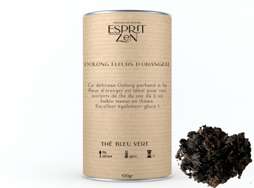 Esprit Zen - Thé Bleu Vert "Oolong note fleurs d'oranger" - Boite 100g