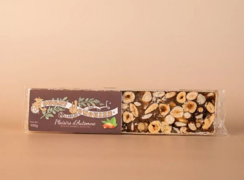 Maison Jonquier - Nougat noir souple aux amandes & noisettes - 100g - Artisanal
