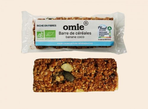 Omie - LOT de 20 - Barres de céréales banane coco - sans additif - 25 g
