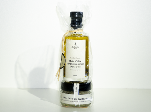Aubertie Truffe - Lot Huile d'Olive et Fleur de sel saveur truffe d'été